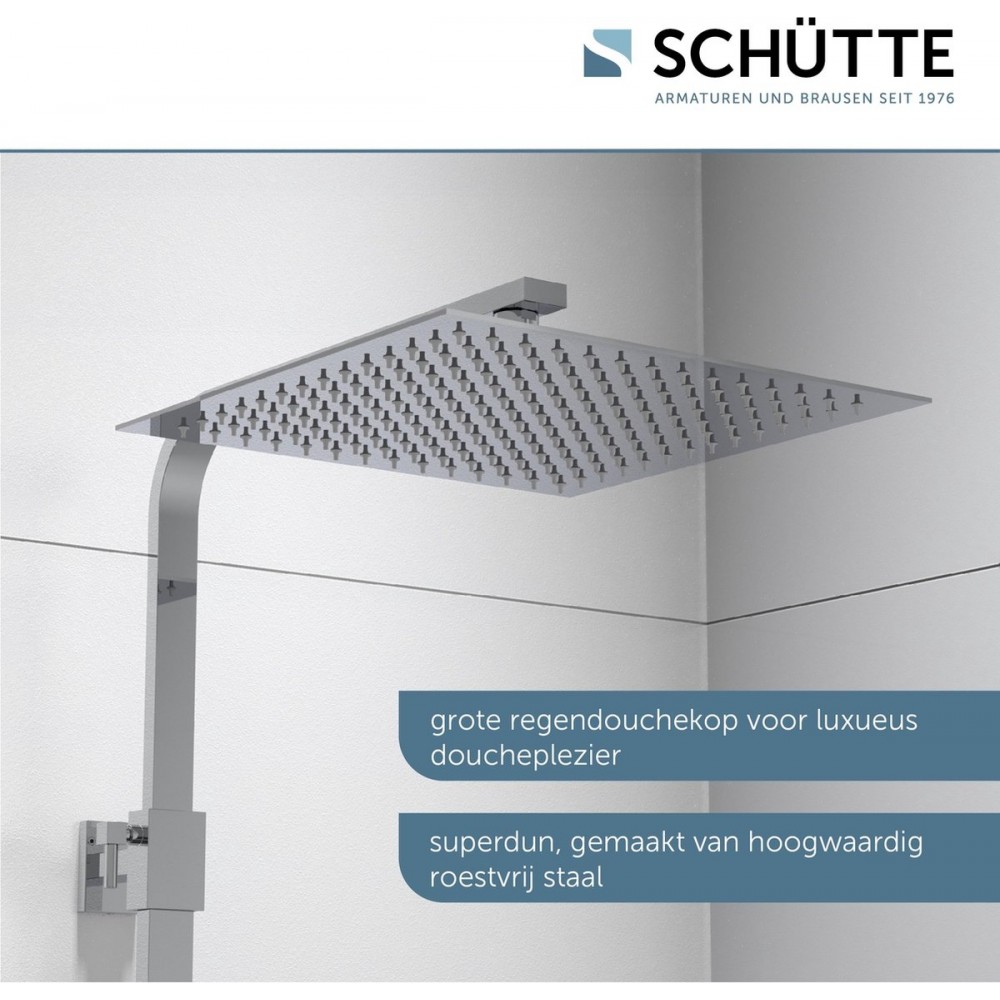 SCHÜTTE Sumba Douchesysteem - Regendouche - met Thermostatische Douchekraan - Hartafstand 150 mm - Chroom