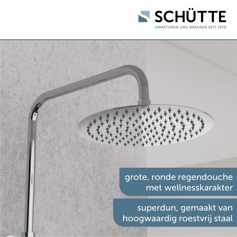 SCHÜTTE Aquaduct Hoofddouche Set - met Thermostatische Mengkraan - Chroom