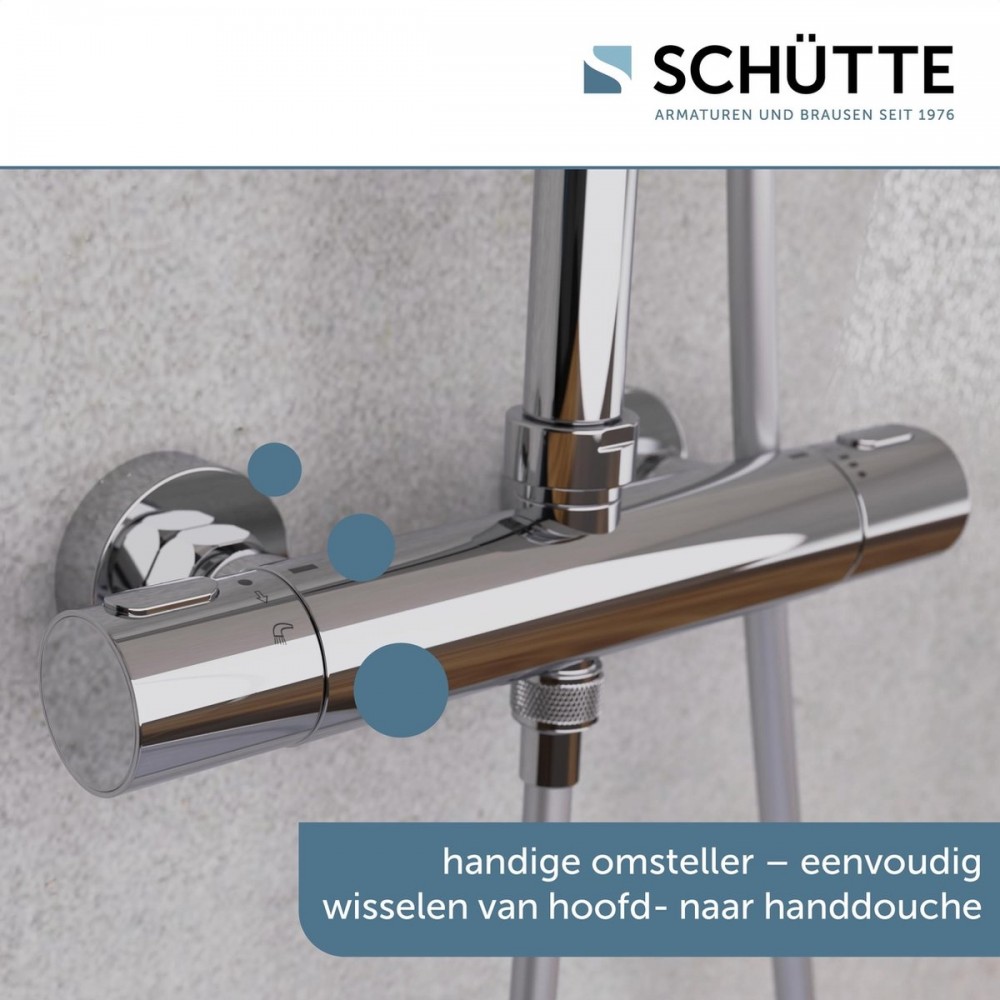 SCHÜTTE Aquaduct Hoofddouche Set - met Thermostatische Mengkraan - Chroom