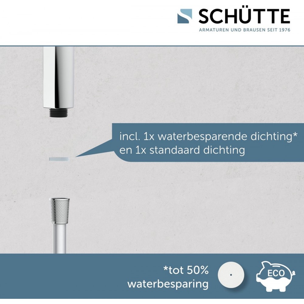 SCHÜTTE Samoa Rain Handdouche - Douchekop Ø 13 cm -3 Standen - Chroom & Wit