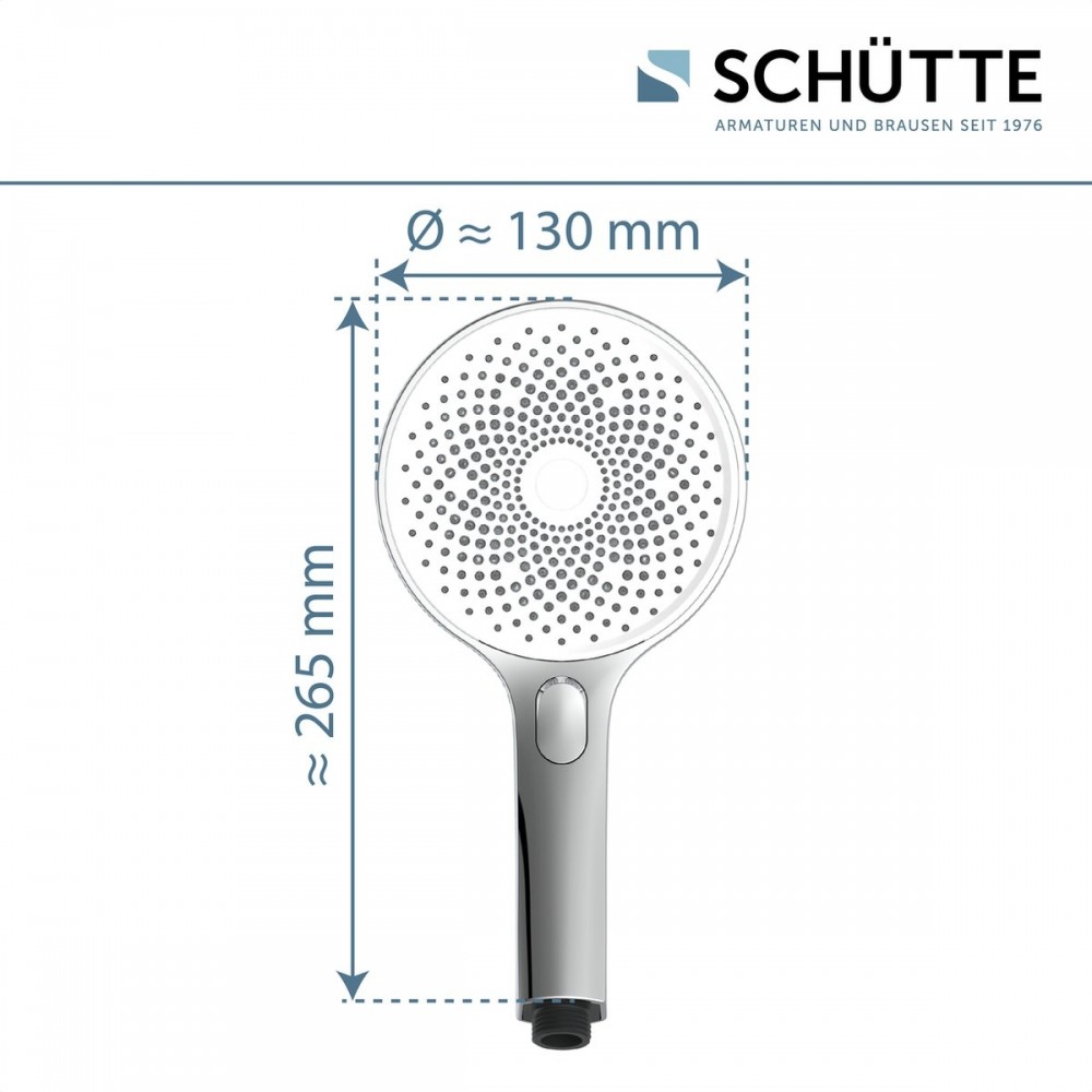 SCHÜTTE Samoa Rain Handdouche - Douchekop Ø 13 cm -3 Standen - Chroom & Wit