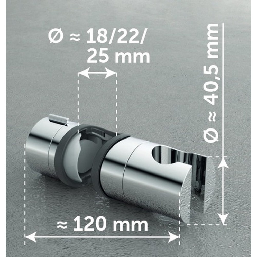 SCHÜTTE Glijstuk voor Douchestang - ø 18/22/25 mm - Chroom