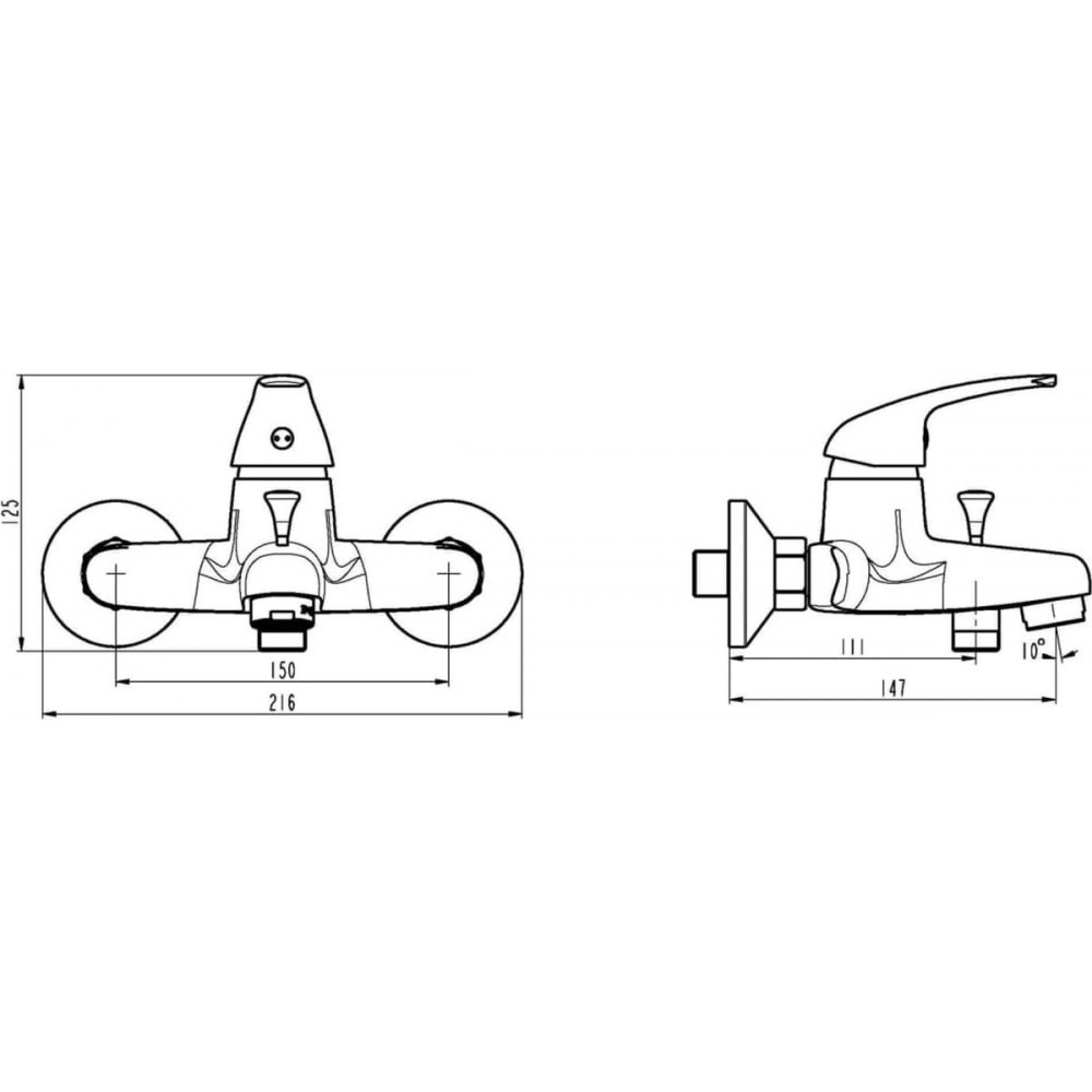 SCHÜTTE Athos Badkraan - Mengkraan - Hartafstand 150 mm - Chroom