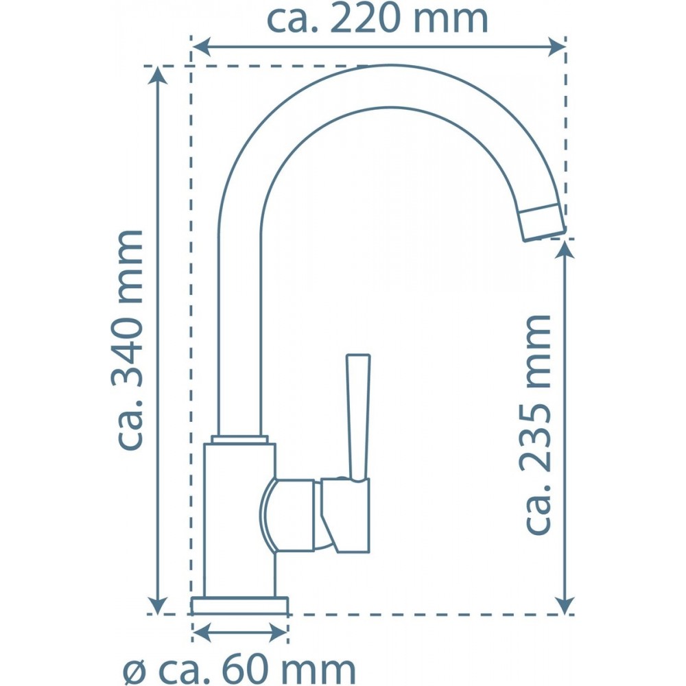 SCHÜTTE Cornwall Design Keukenkraan - Mengkraan - Hoge, Draaibare Uitloop - Zijdelingse Greep - Zwart