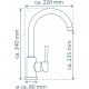 SCHÜTTE Cornwall Design Keukenkraan - Mengkraan - Hoge, Draaibare Uitloop - Zijdelingse Greep - Zwart