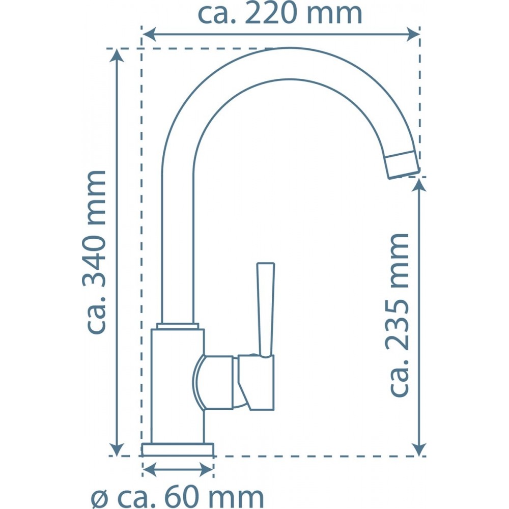 SCHÜTTE Cornwall Design Keukenkraan - Mengkraan - Hoge, Draaibare Uitloop - Zijdelingse Greep - RVS-look