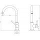 SCHÜTTE Cornwall Design Keukenkraan - Mengkraan - Hoge, Draaibare Uitloop - Zijdelingse Greep - Chroom