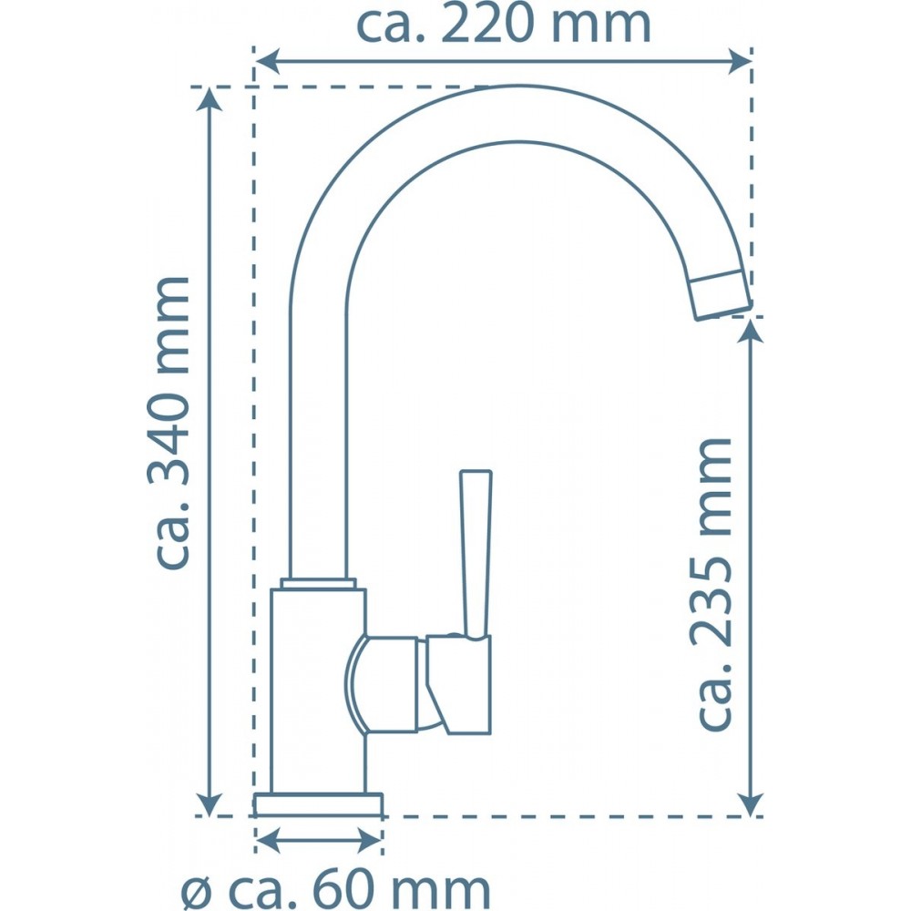 SCHÜTTE Cornwall Design Keukenkraan - Mengkraan - Hoge, Draaibare Uitloop - Zijdelingse Greep - Chroom