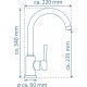 SCHÜTTE Cornwall Design Keukenkraan - Mengkraan - Hoge, Draaibare Uitloop - Zijdelingse Greep - Chroom