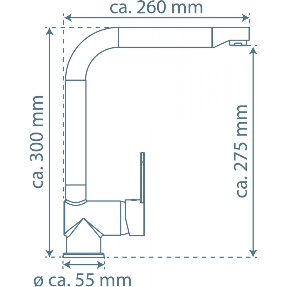 SCHÜTTE Rio Design Keukenkraan - Mengkraan - Hoge, Draaibare Uitloop - Zijdelingse Greep - Chroom