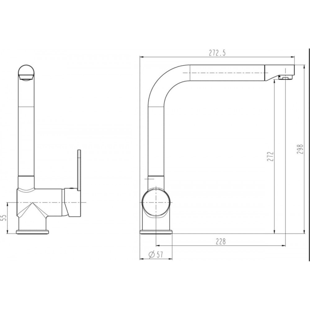 SCHÜTTE Rio Design Keukenkraan - Mengkraan - Hoge, Draaibare Uitloop - Zijdelingse Greep - Chroom