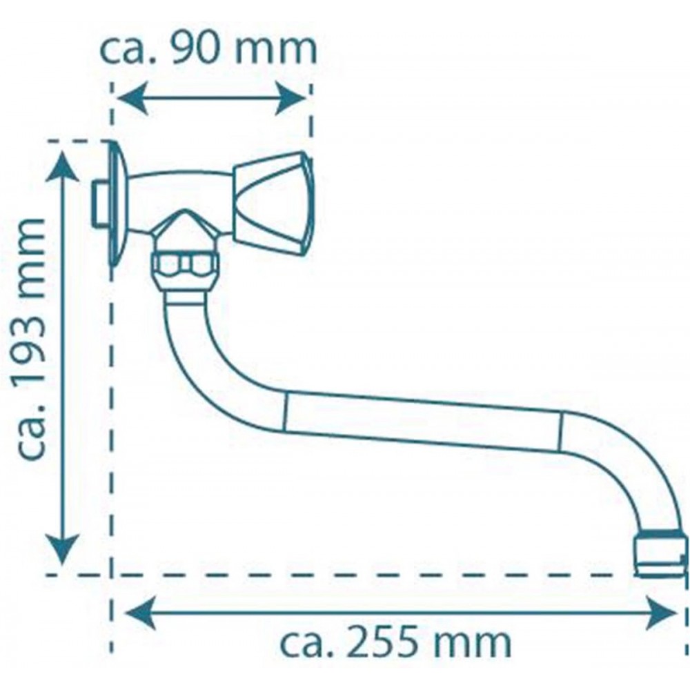 SCHÜTTE Carneo Fonteinkraan - wand model - muurbevestiging - zwaaibare uitloop - Chroom