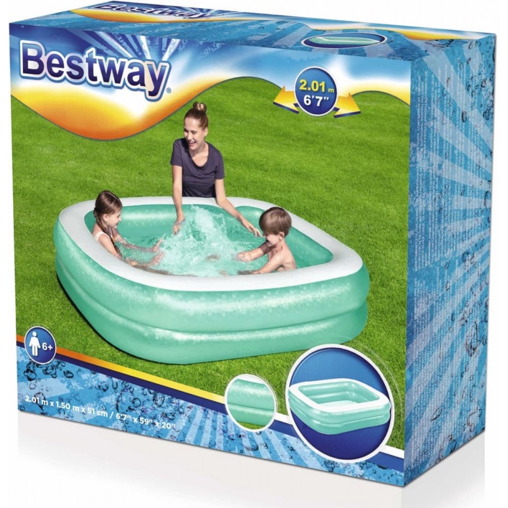 Bestway - Vierkant Opblaasbaar Zwembad - 201x150x51 cm - 450L