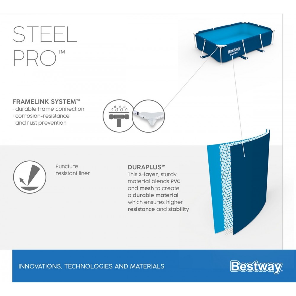 Bestway Steel Pro zwembad + filterpomp 300 x 201 x 66 cm