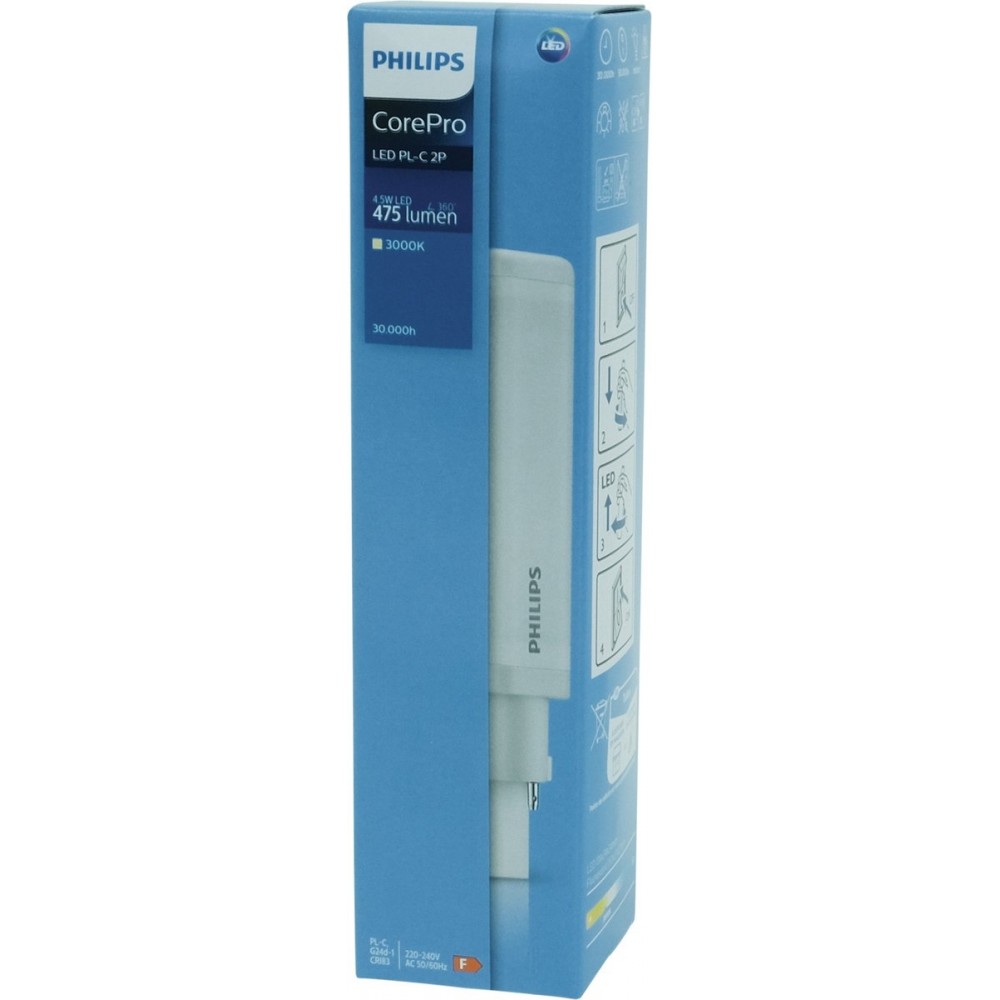 Philips CorePro LED PL-C - 4.5W-13W - 830 Warm Wit - 2P - Fitting G24d-1 / 34x138 mm