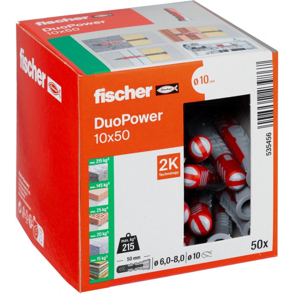 Fischer plug Duopower 10x50mm (50 stuks)