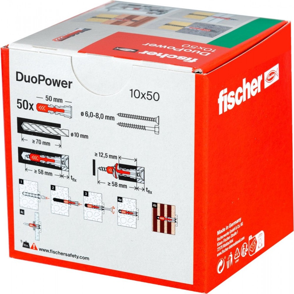 Fischer plug Duopower 10x50mm (50 stuks)