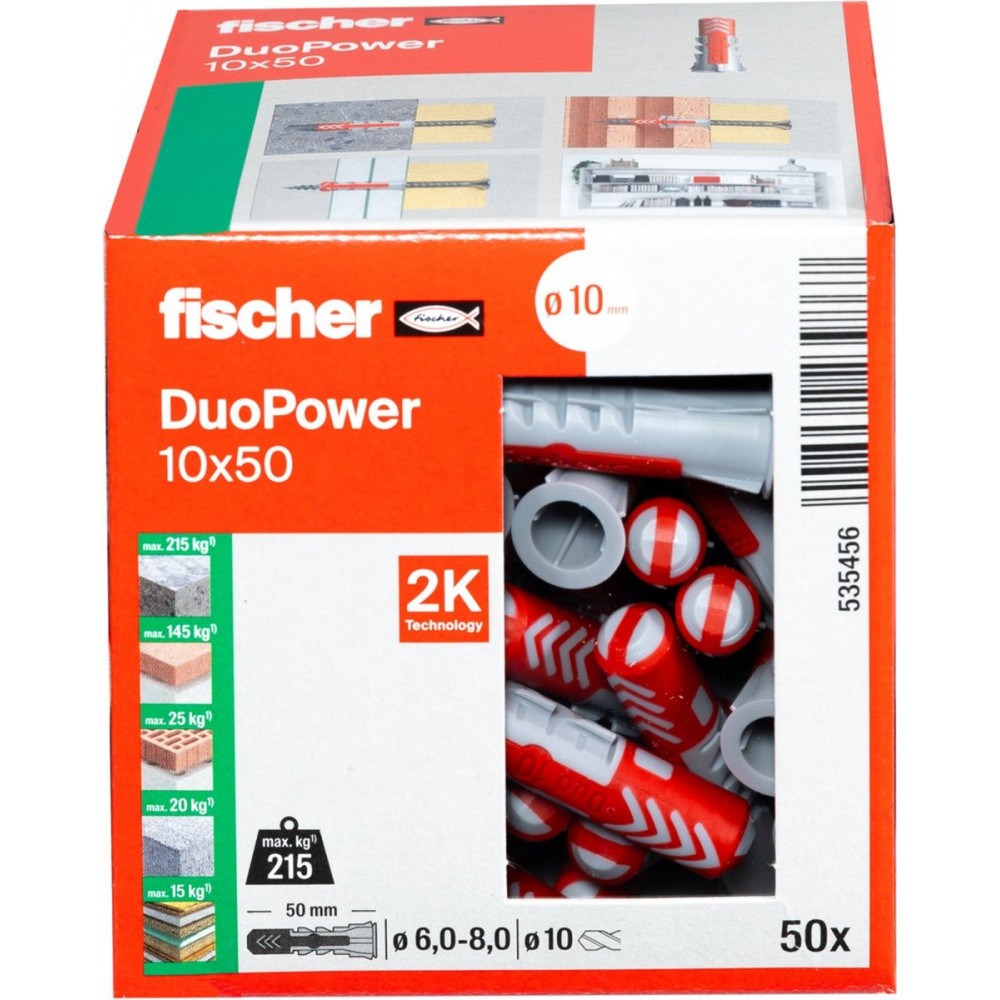 Fischer plug Duopower 10x50mm (50 stuks)