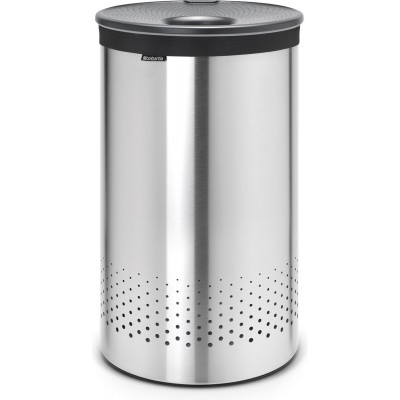 Brabantia Wasmand - met Deksel - 60 l - Matt Steel/Kunststof deksel