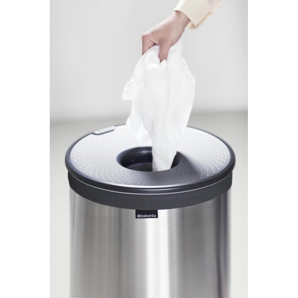 Brabantia Wasmand - met Deksel - 60 l - Matt Steel/Kunststof deksel