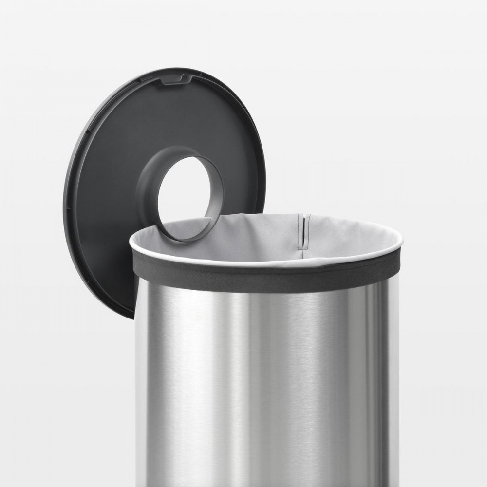 Brabantia Wasmand - met Deksel - 60 l - Matt Steel/Kunststof deksel