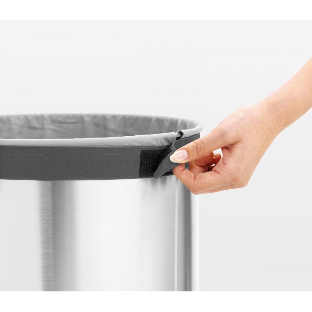 Brabantia Wasmand - met Deksel - 60 l - Matt Steel/Kunststof deksel