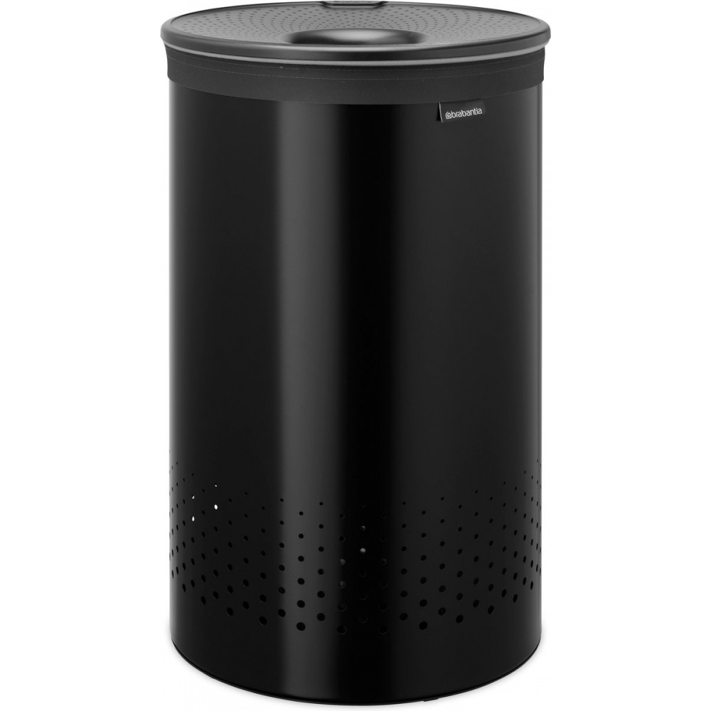 Brabantia Wasmand - met Deksel - 60 l - Matt Black / Dark Grey