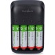 Nedis NiMH-Batterijlader AA / AAA - 1.2 / 9 V DC - 0.5 A - Druppelladen - Type C (CEE 7/16) - Batterijtype: AA / AAA / E-Blok (9V) - Zwart