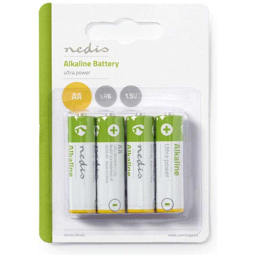 Nedis Alkaline-Batterij AA - 1.5 V DC - 4-Blister