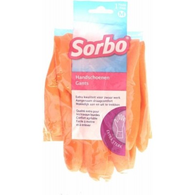 Sorbo Huishoudhandschoen - Maat M - Oranje - 1 paar