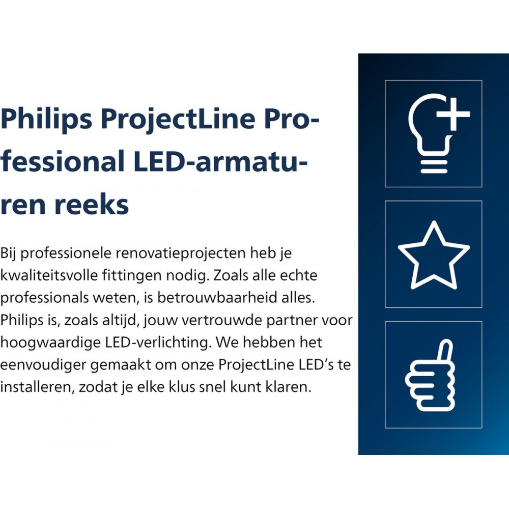 Philips ProjectLine schijnwerper - LED paneel - 20 W - Warmwit licht - Sensor