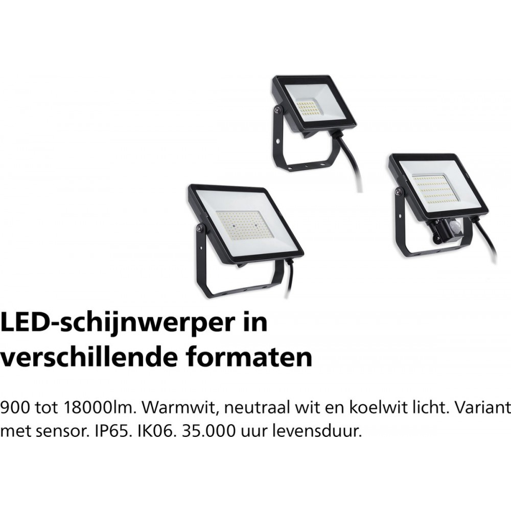 Philips ProjectLine schijnwerper - LED paneel - 20 W - Warmwit licht - Sensor