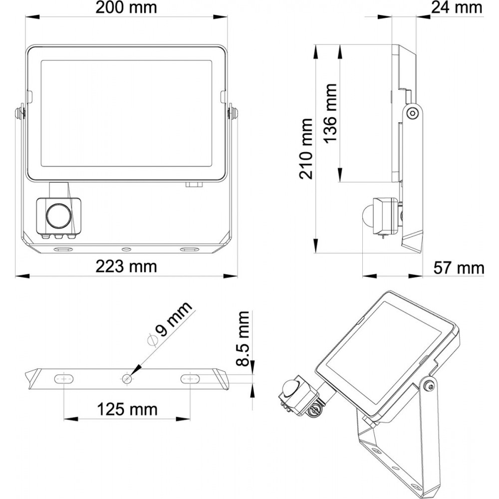 Philips ProjectLine schijnwerper - LED paneel - 50 W - Warmwit licht - Sensor