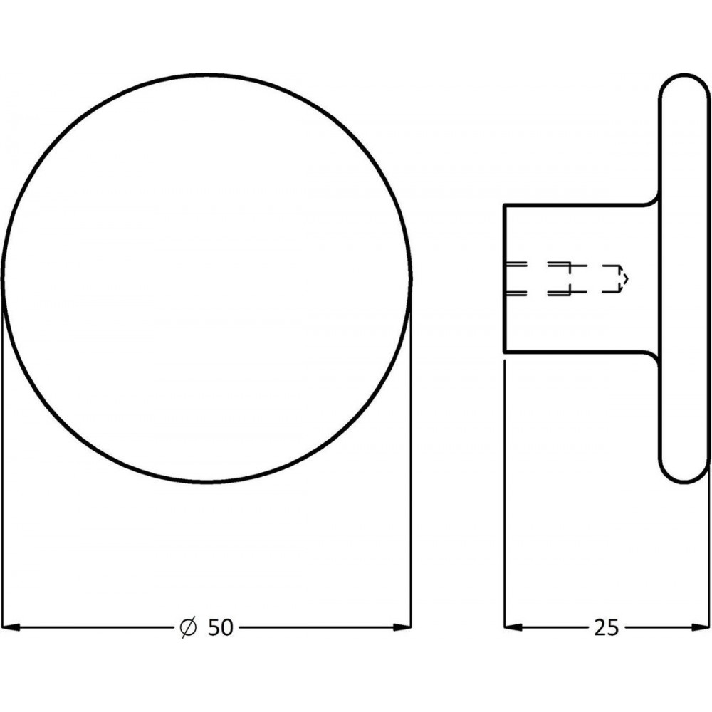 MEUBELKNOP ROND 50MM ALU