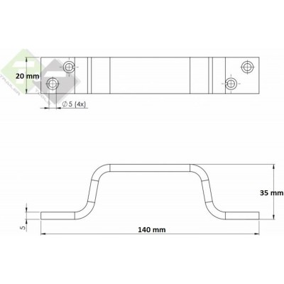 Handgreep 140 mm, Meubelgreep, Verzinkt