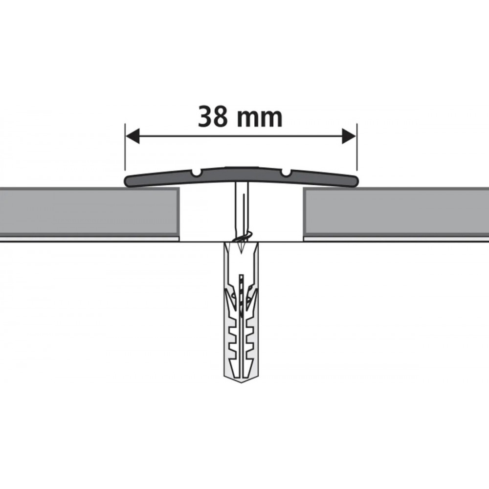 Metalen overgangsprofiel licht eiken 0,8x4x98cm