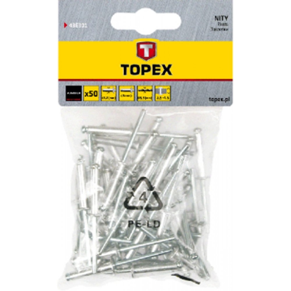 TOPEX BLINDKLINKNAGELS 4X8MM