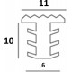 Traptrede profiel - Antislip - 11 x 10 x 6 mm - Infreesprofiel - Zwart (per meter)