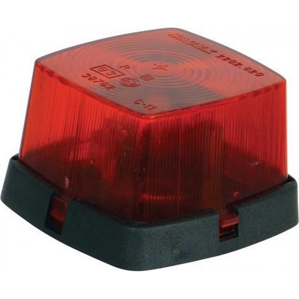 ZIJLAMP RECHTHOEK 63X67MM ROOD