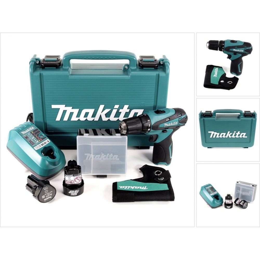 MAKITA DF330DWE Accuboormachine - 10,8V - 1,3 Ah Li-Ion - Incl. 2 Accu's