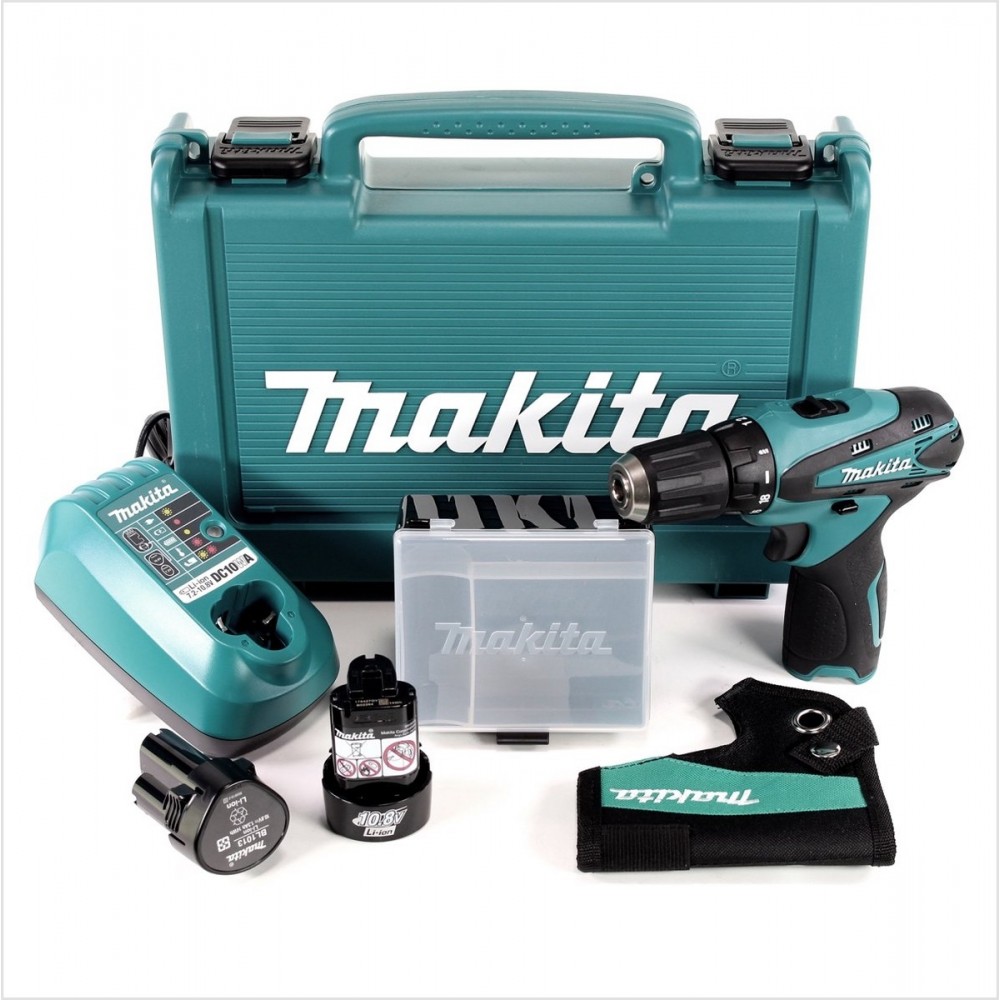 MAKITA DF330DWE Accuboormachine - 10,8V - 1,3 Ah Li-Ion - Incl. 2 Accu's