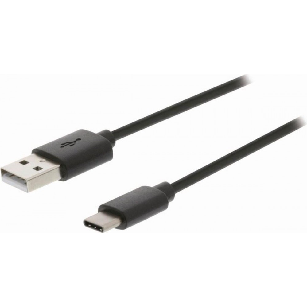 Nedis USB-Kabel - USB 2.0 - USB-A Male - USB-C Male - 60 W - 480 Mbps - Vernikkeld - 1.00 m - Rond - PVC - Zwart - Doos