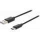 Nedis USB-Kabel - USB 2.0 - USB-A Male - USB-C Male - 60 W - 480 Mbps - Vernikkeld - 1.00 m - Rond - PVC - Zwart - Doos