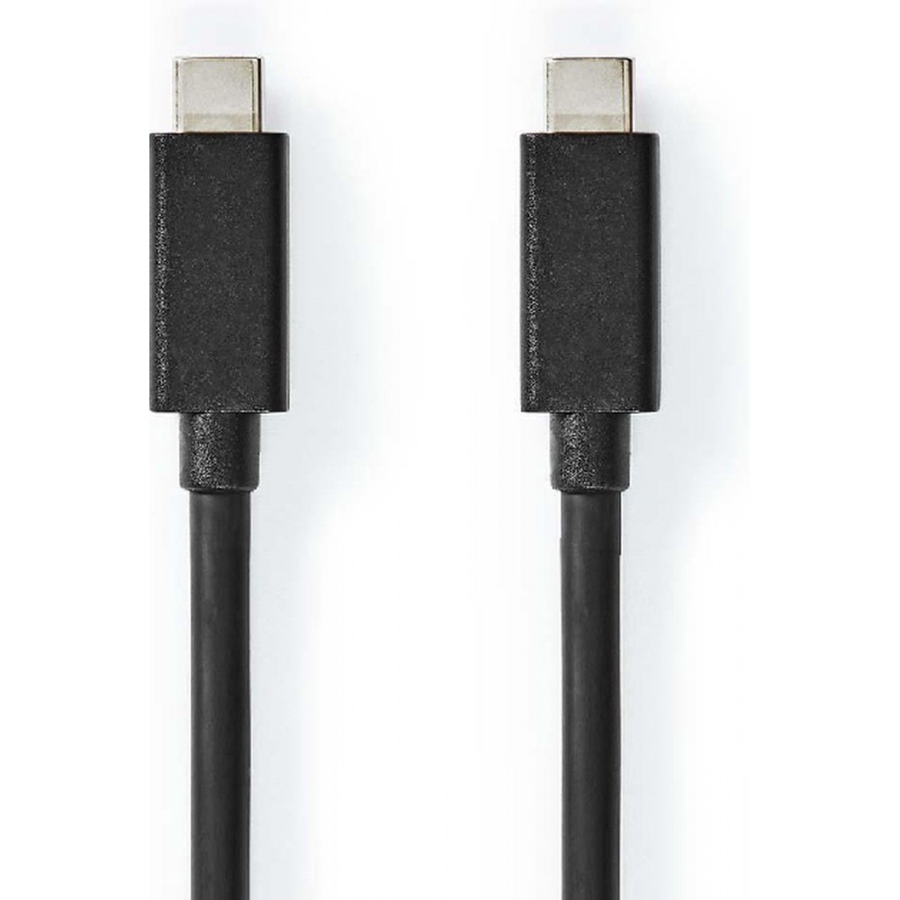 Nedis USB-Kabel - USB 3.2 Gen 1 - USB-C Male - USB-C Male - 60 W - 4K@60Hz - 5 Gbps - Vernikkeld - 2.00 m - Rond - PVC - Zwart - Doos