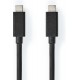 Nedis USB-Kabel - USB 3.2 Gen 1 - USB-C Male - USB-C Male - 60 W - 4K@60Hz - 5 Gbps - Vernikkeld - 2.00 m - Rond - PVC - Zwart - Doos