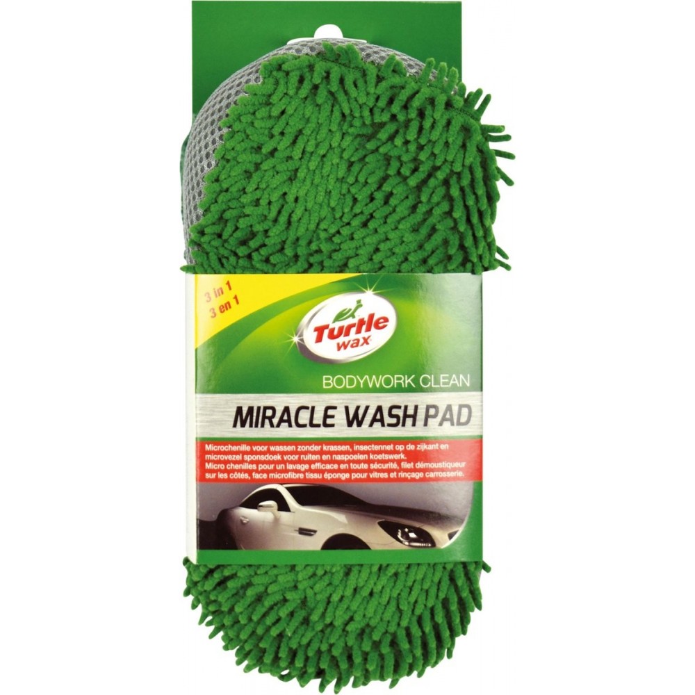 Turtle Wax Miracle Wash Pad Microvezel - Autospons met een Scrub en Microvezel kant - Schoonmaakspons - Spons Auto