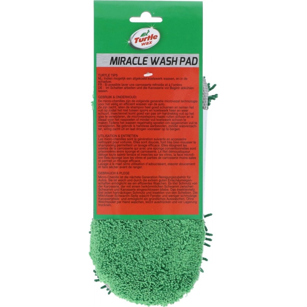 Turtle Wax Miracle Wash Pad Microvezel - Autospons met een Scrub en Microvezel kant - Schoonmaakspons - Spons Auto