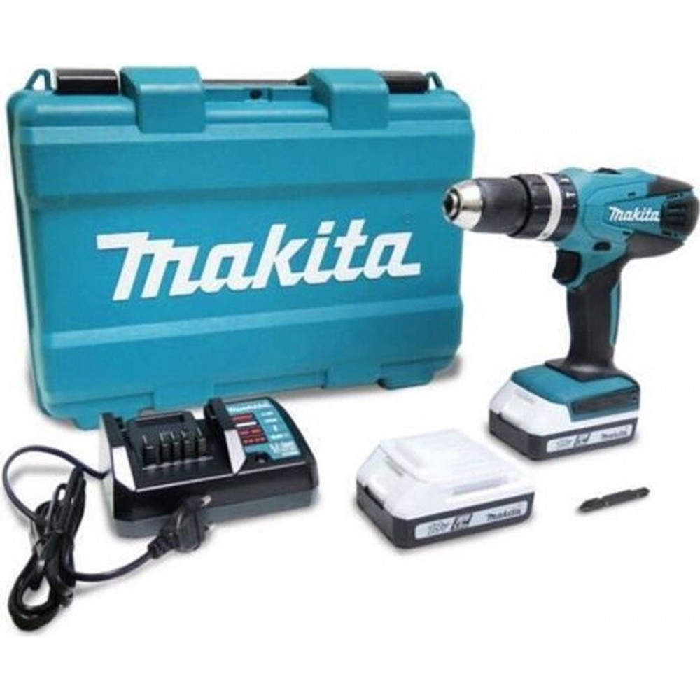 Makita HP457DWE Boor-/schroefmachine - 18V - Inclusief 2 Accu's en Lader