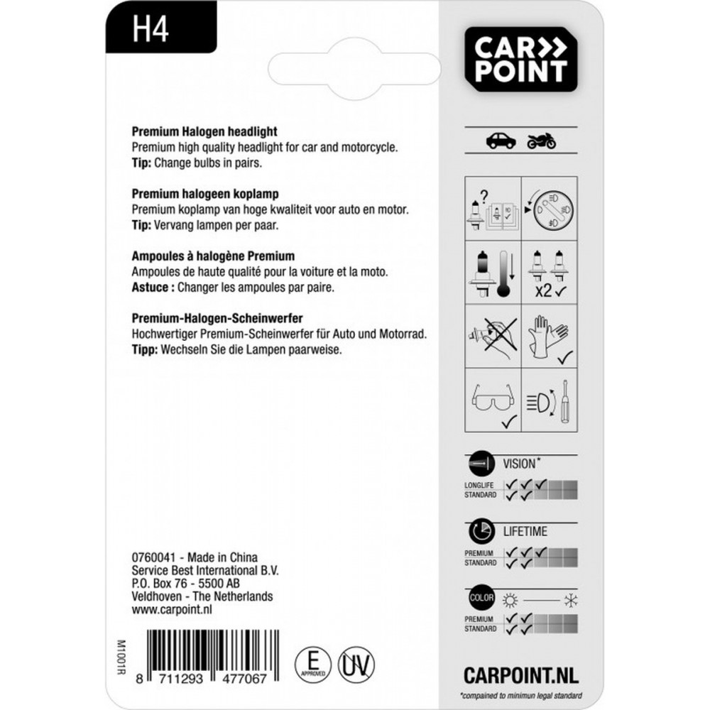 Carpoint Premium Autolamp H4 12V 60/55W