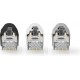 Nedis RJ45-Connector - RJ45 Pass Through - Stevig/Gesnoerd FTP CAT7 - Recht - Verguld - 10 Stuks - PVC - Grijs / Wit / Zwart - Doos